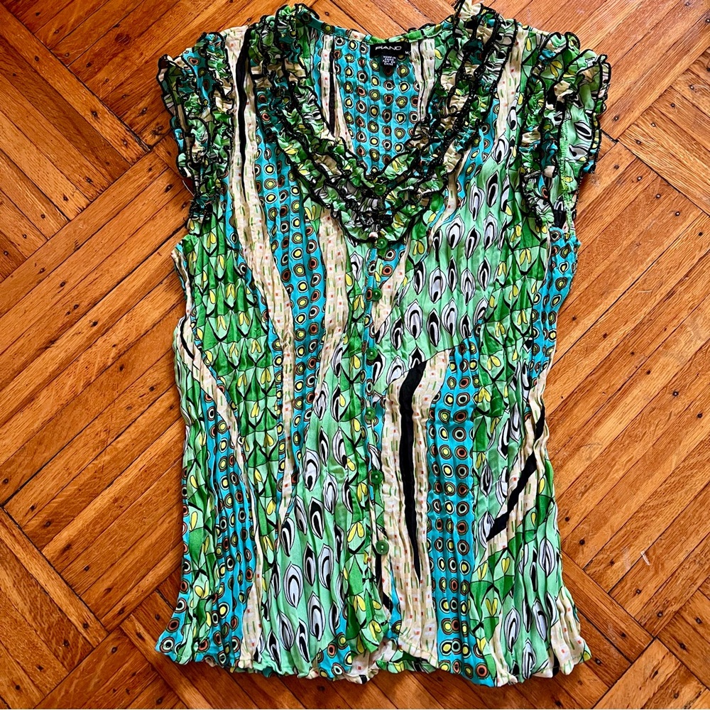 Piano Multi Colored Ruffle Blouse - Picture 2 of 6